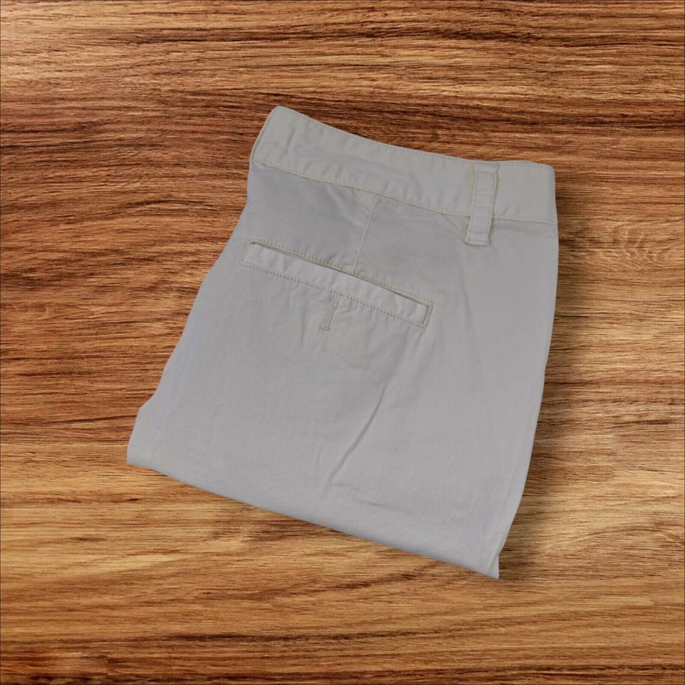 Anthropologie Pants White Classic Straight Leg Womens‎ Size 29 Stretch Waist 34"